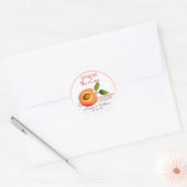 Spreid de Liefde Perzik Bruiloft Ronde Sticker (Envelop)