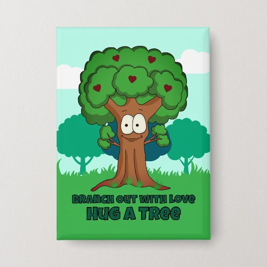 Spreid de Liefde Uit Knuffel een Boom Button (Voorkant)