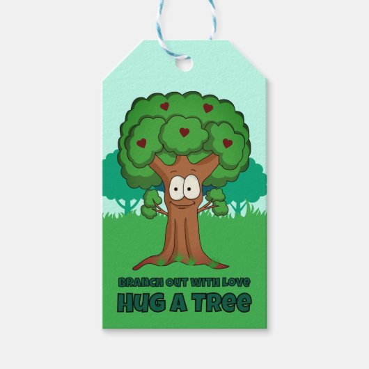 Spreid de Liefde Uit Knuffel een Boom Cadeaulabel (Voorkant)
