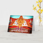 Spreid de Sparkle Script  Carrousel Foto Kaart (Gele Bloem)