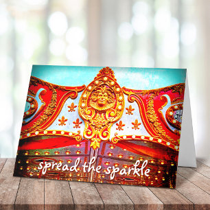 Spreid de Sparkle Script  Carrousel Foto Kaart