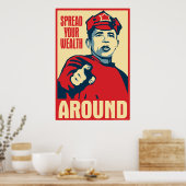spreid je rijkdom rond: Obama parody poster (Keuken)