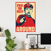 spreid je rijkdom rond: Obama parody poster (Thuiskantoor)
