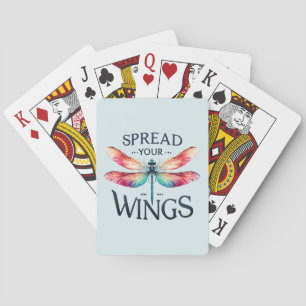 Spreid je vleugels - artistieke libel pokerkaarten