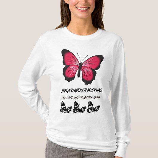 Spreid je vleugels - Butterfly geïnspireerd ontwer T-shirt (Voorkant)