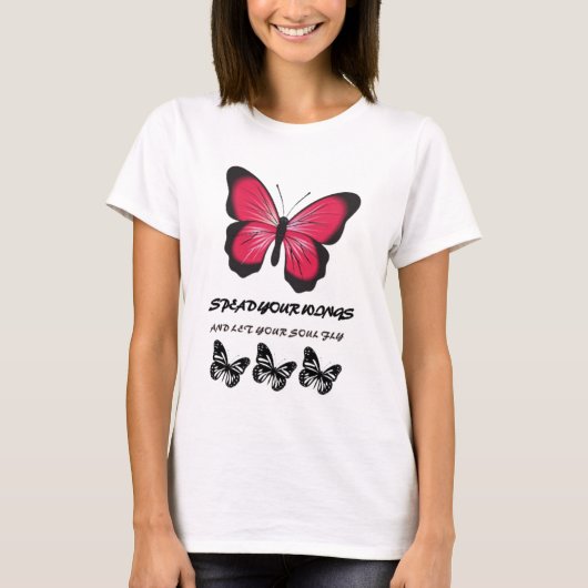 Spreid je vleugels - Butterfly geïnspireerd ontwer T-shirt (Voorkant)