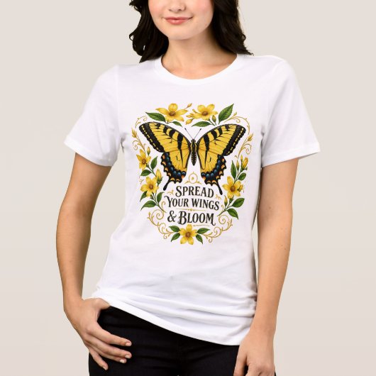 Spreid je vleugels en bloei Tri-Blend shirt (Voorkant)