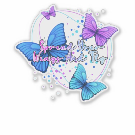 Spreid je vleugels en vlieg vlinder sticker (Voorkant)