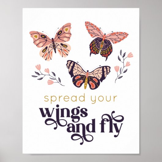Spreid je vleugels en vlieg vlinderposter poster (Voorkant)