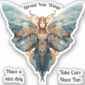 Spreid je vleugels steampunk vlinder sticker (Voorkant)