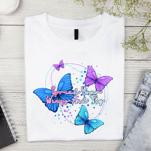 Spreid je vleugels uit en vlieg vlinder t-shirt