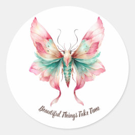 Spreid je vleugels vlinder ronde sticker