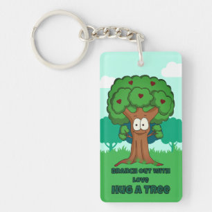 Spreid liefde uit Knuffel een boom Sleutelhanger