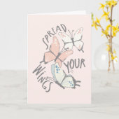 Spreid Uw Aanmoediging van de Vlinders van de Kaart (Gele Bloem)