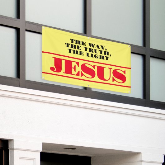 Spreid uw boodschap van liefde en geloof met een spandoek (Buitenkant Gebouw)