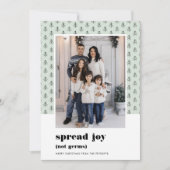 Spreid vreugde, geen ziektekiemen | Grappig 2020 Feestdagenkaart (Voorkant)