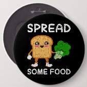 Spreid wat eten Grappige Broccoli Vegan Groenten G Ronde Button 6,0 Cm (Voorkant /achterkant)