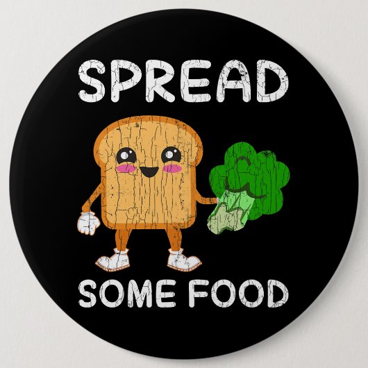 Spreid wat eten Grappige Broccoli Vegan Groenten G Ronde Button 6,0 Cm (Voorkant)