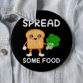 Spreid wat eten Grappige Broccoli Vegan Groenten G Ronde Button 6,0 Cm (In situ)