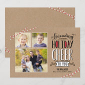 Spreiding Cheer Holiday-fotokaart Feestdagenkaart (Voorkant / Achterkant)