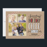 Spreiding Cheer Holiday-fotokaart Feestdagenkaart<br><div class="desc">Het seizoen vieren met deze moderne en stijlvolle vakantiekaart van Berry Berry Sweet. Bezoek WWW.BERRYBERRYSWEET.COM voor meer van onze stijlvolle vakantie-collecties.  achtergrondkleur.</div>