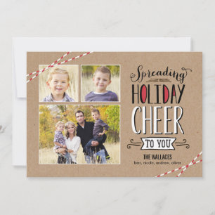 Spreiding Cheer Holiday-fotokaart Feestdagenkaart