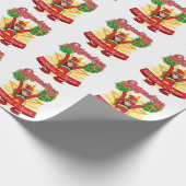 Spreiding feestdag kheer kerdoorkerend kerstfeest cadeaupapier (Hoek)