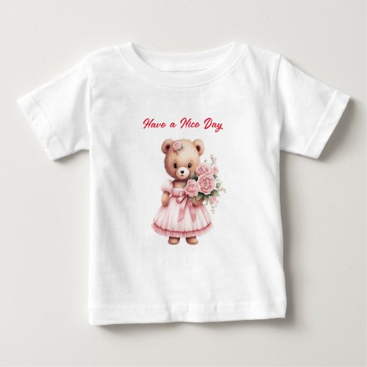 Spreiding Smiles: Teddybeer met bloemen T-shirt (Voorkant)