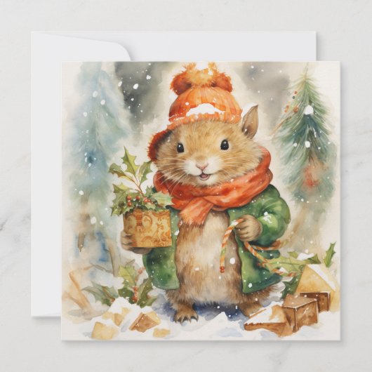 Spreiding van kerstvreugde feestdagenkaart (Voorkant)