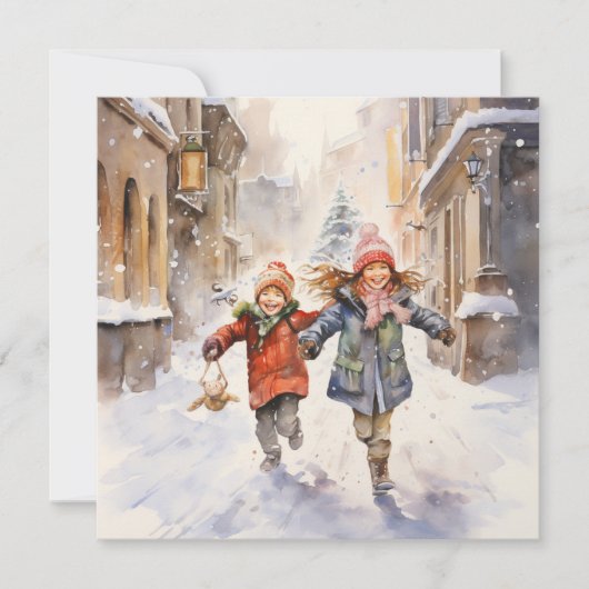 Spreiding van kerstvreugde feestdagenkaart (Voorkant)