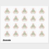spreidingsvriendelijkheid retro roze bloemen inspi ronde sticker (Vel)