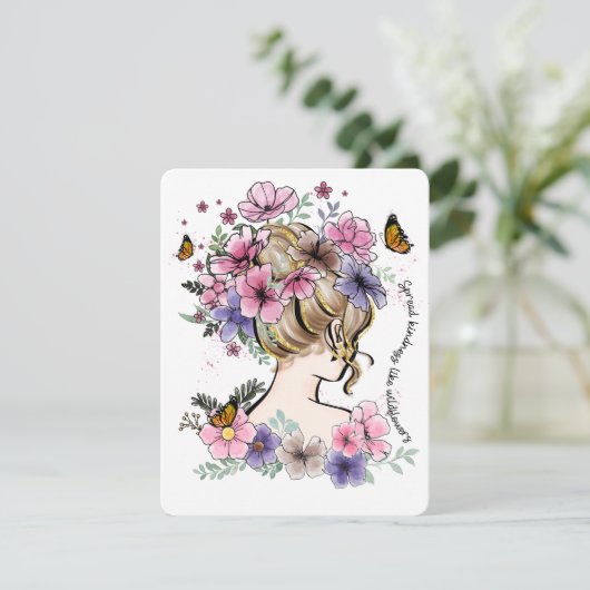 spreidingsvriendelijkheid zoals wildbloemen motiva feestdagenkaart (Staand voorkant)