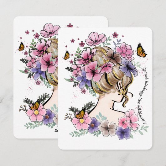 spreidingsvriendelijkheid zoals wildbloemen motiva feestdagenkaart (Voorkant / Achterkant)