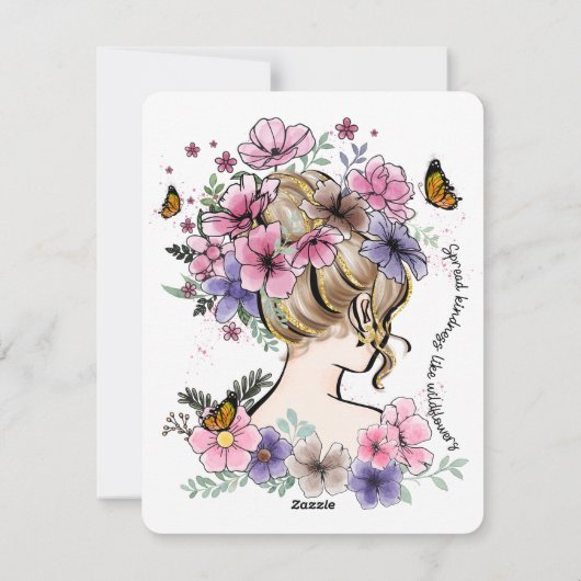 spreidingsvriendelijkheid zoals wildbloemen motiva feestdagenkaart (Achterkant)