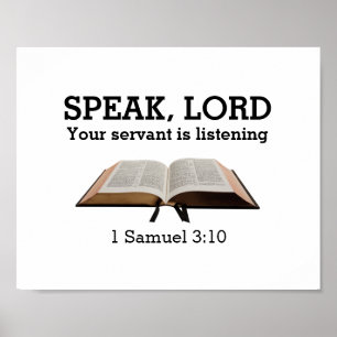 SPREK LORD Samuel Bible Verse Christelijk Poster