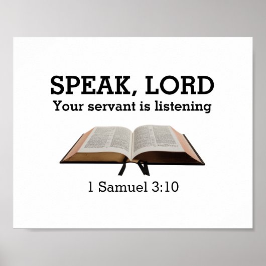 SPREK LORD Samuel Bible Verse Christelijk Poster (Voorkant)