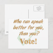 Spreken en stemmen briefkaart (Voorkant / Achterkant)