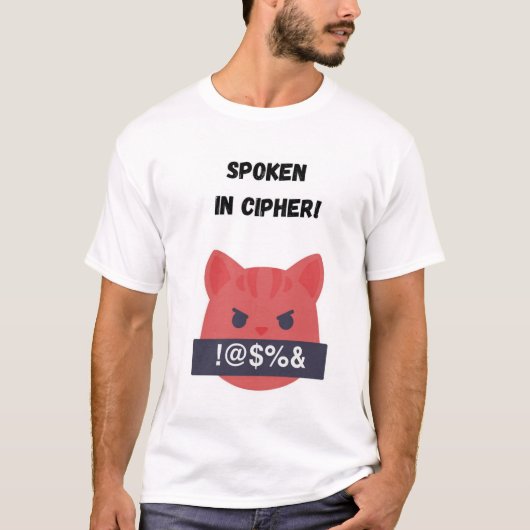 Spreken in codering! Grappige kat T-shirt (Voorkant)