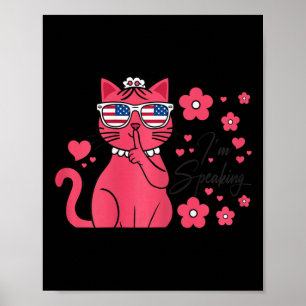 Spreken Kamala Harris Funny Pink Cat Kamala 2024 Poster