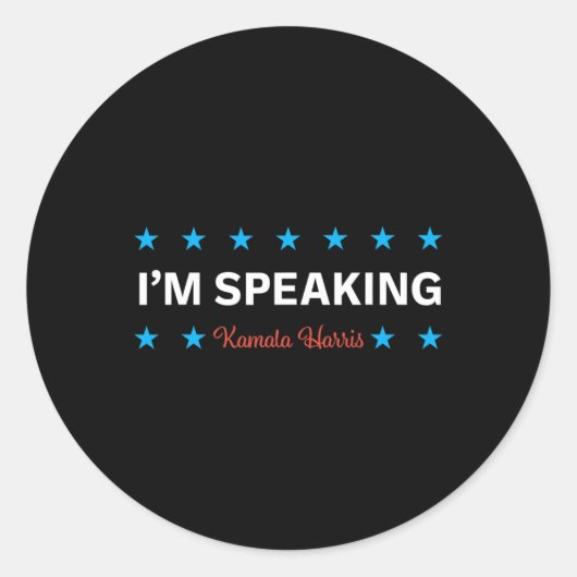 Spreken Kamala Harris Ronde Sticker (Voorkant)
