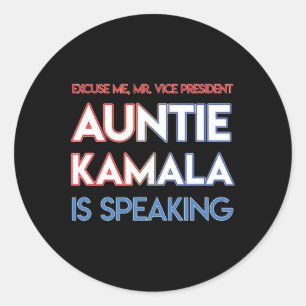 Spreken Kamala Harris Tante Black Indiaans Amerika Ronde Sticker