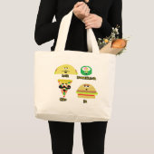 Spreken van voedsel grote tote bag (Voorkant (product))