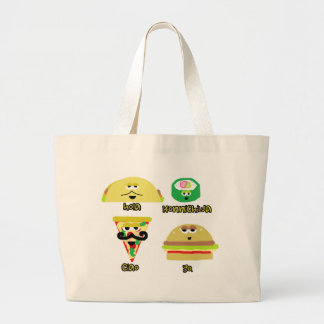 Spreken van voedsel grote tote bag