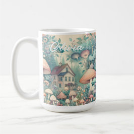 Sprekend Cottage Core Whimsisch Dorp Gepersonalise Koffiemok