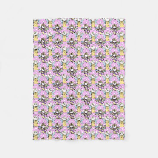 Sprekend Kunstpatroon met Kleine Feeën Fleece Deken (Voorkant)