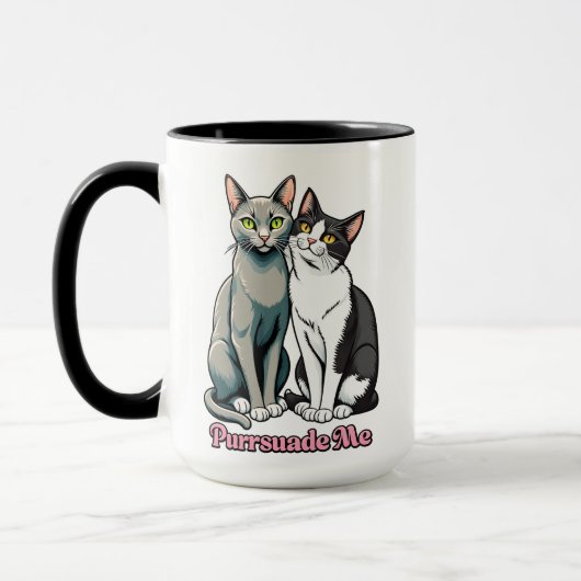 Sprekend Stout Kat Koppel Mok (Links)