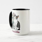 Sprekend Stout Kat Koppel Mok (Voorkant links)