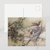 “Sprekende feeën met de vogels” door Arthur Rackha Briefkaart (Voorkant / Achterkant)