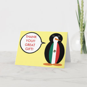 Sprekende Mexicaanse Vlag Ms. Pinguïn Bedankkaart