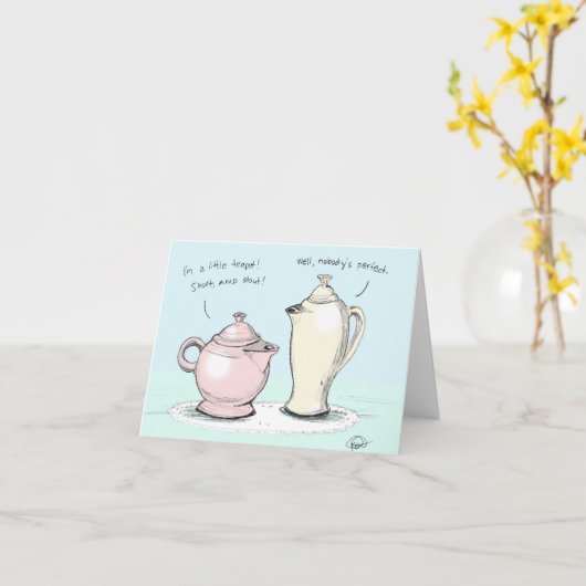 Sprekende Theepotten Kaart (Gele Bloem)